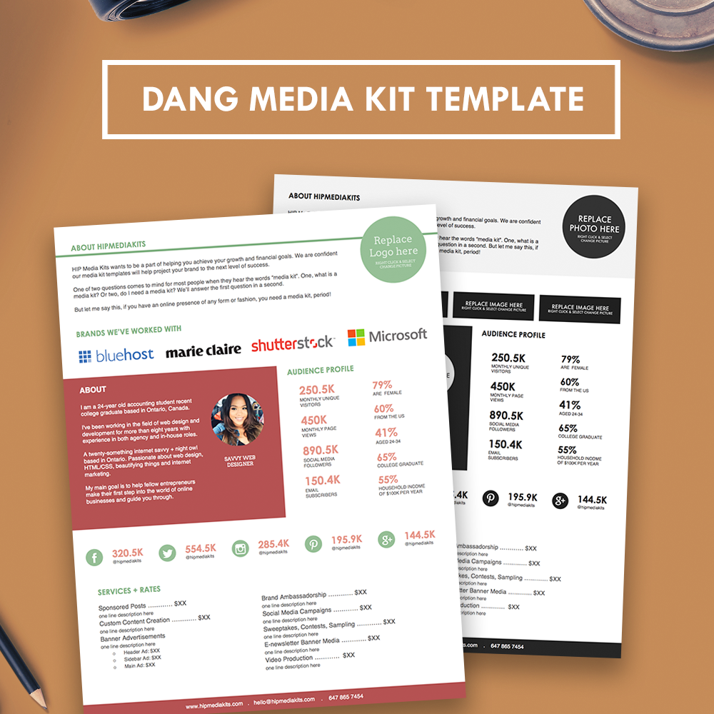 Clean Media Kit Template For Bloggers